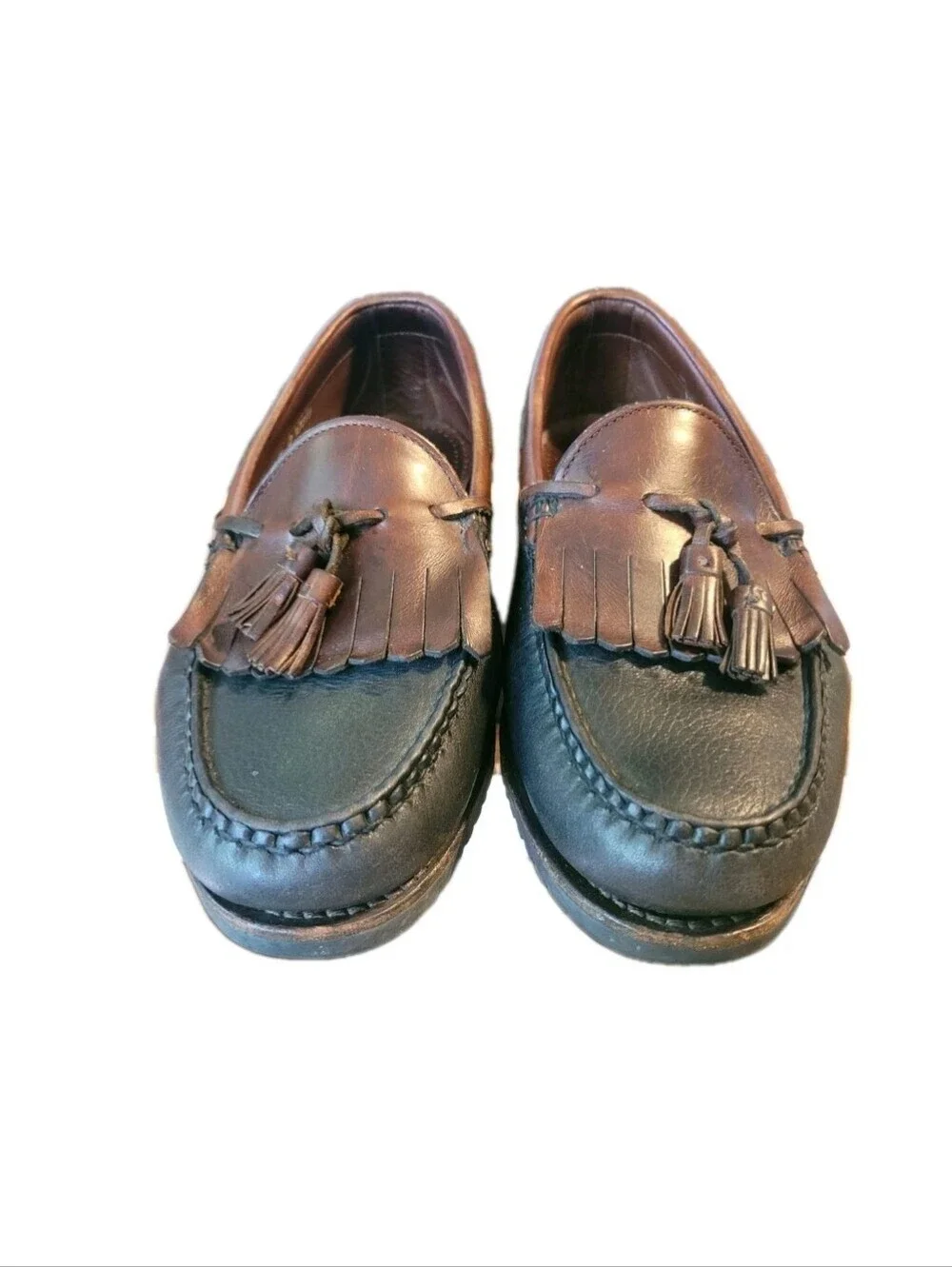 Allen Edmonds Nashua Two-Tone Leather Tassel Loafer 11.5D Old Money Quiet Luxury